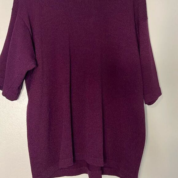 Vintage Helen Hsu Purple Short Sleeve Top Size  1X - Picture 3 of 10